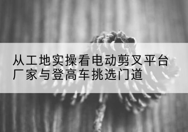 武隆区电动剪叉升降平台厂家-从工地实操看电动剪叉平台厂家与登高车挑选门道